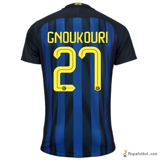 Camiseta Inter de Milán Replica Primera Ropa Gnoukouri 2016/17 Marino Azul